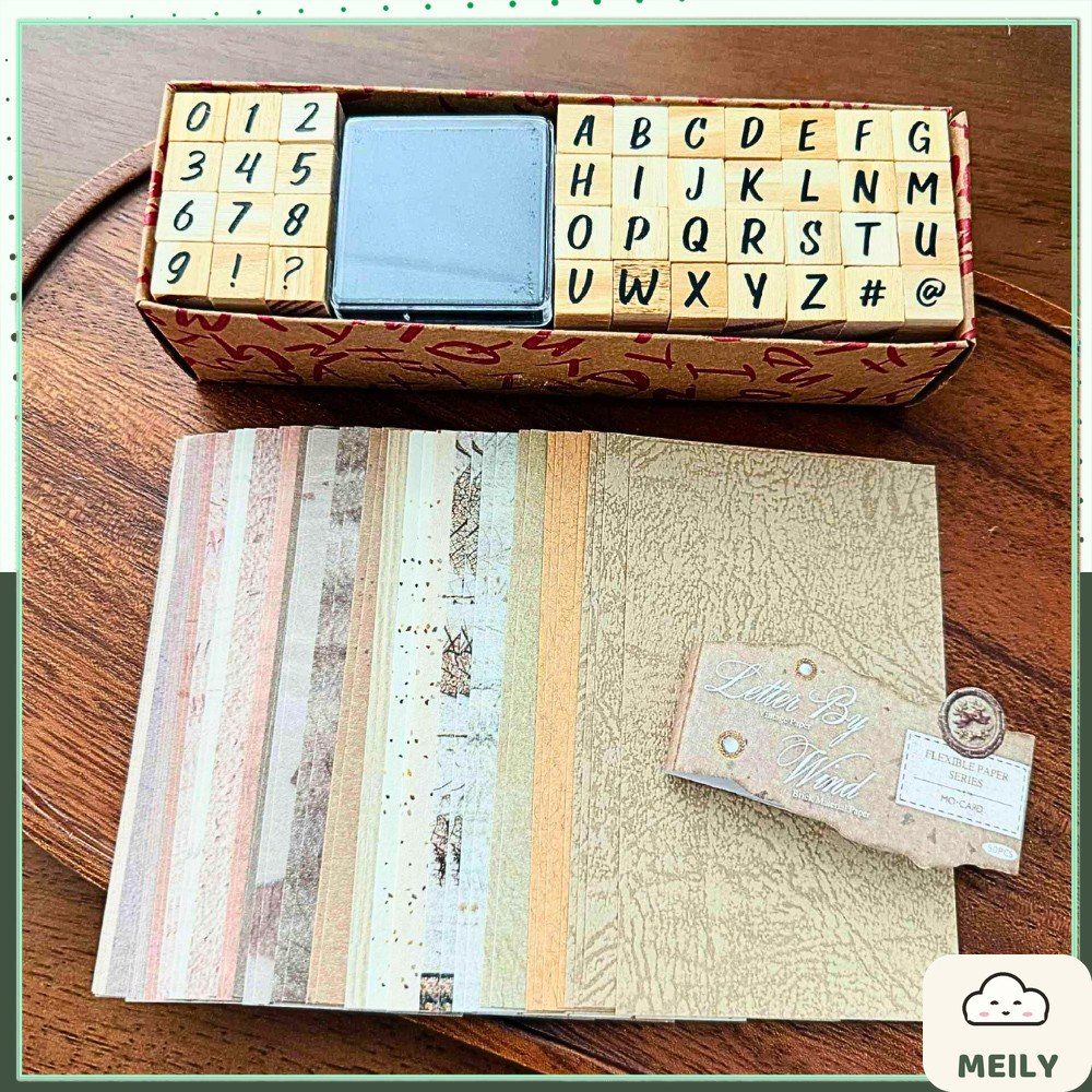 Set con dấu gỗ chữ cái và số K12