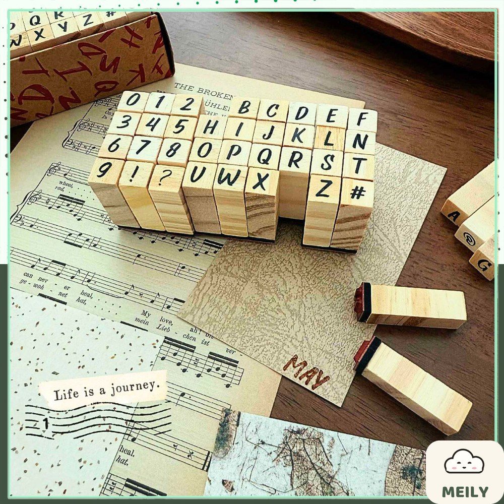 Set con dấu gỗ chữ cái và số K12