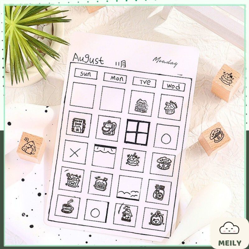 Set con dấu gỗ nhỏ D13