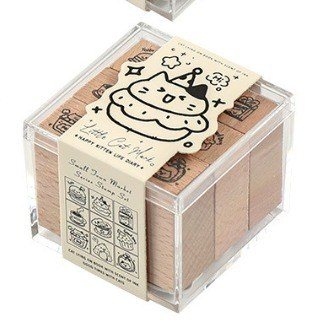 Set con dấu gỗ nhỏ D13 - Little cat