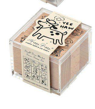 Set con dấu gỗ nhỏ D13 - Happy Poppy