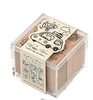 Set con dấu gỗ nhỏ D13 - Happy hour