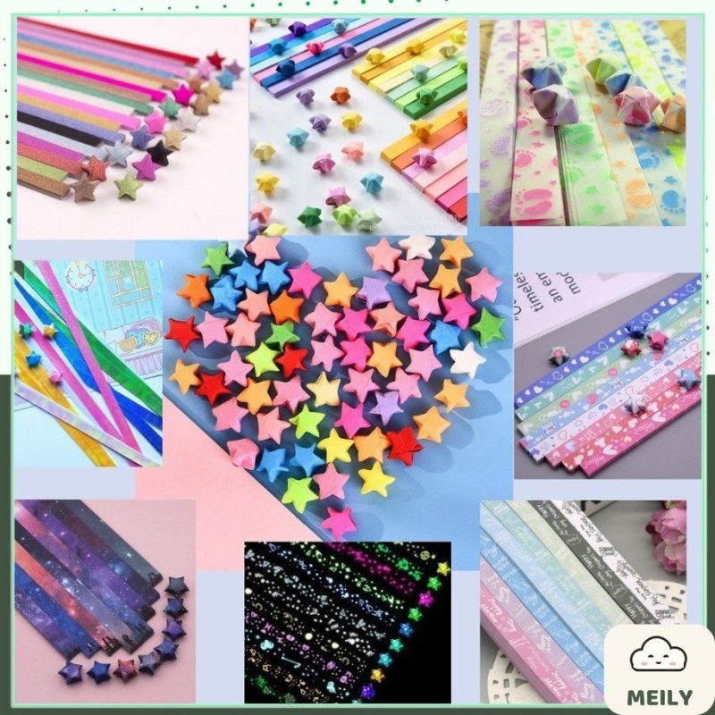 Set giấy gấp sao chữ love, hình hoa phát quang 210 tờ Bộ giấy gấp DIY