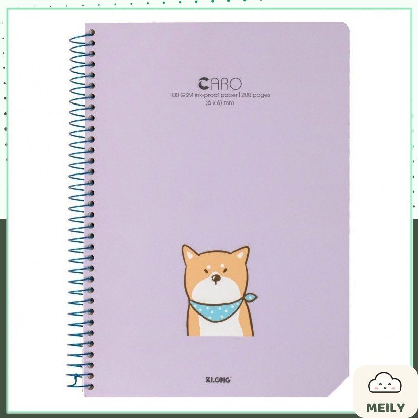 Sổ A4 caro ô vuông to 6x6mm 200 trang KLong lò xo đơn MS 590