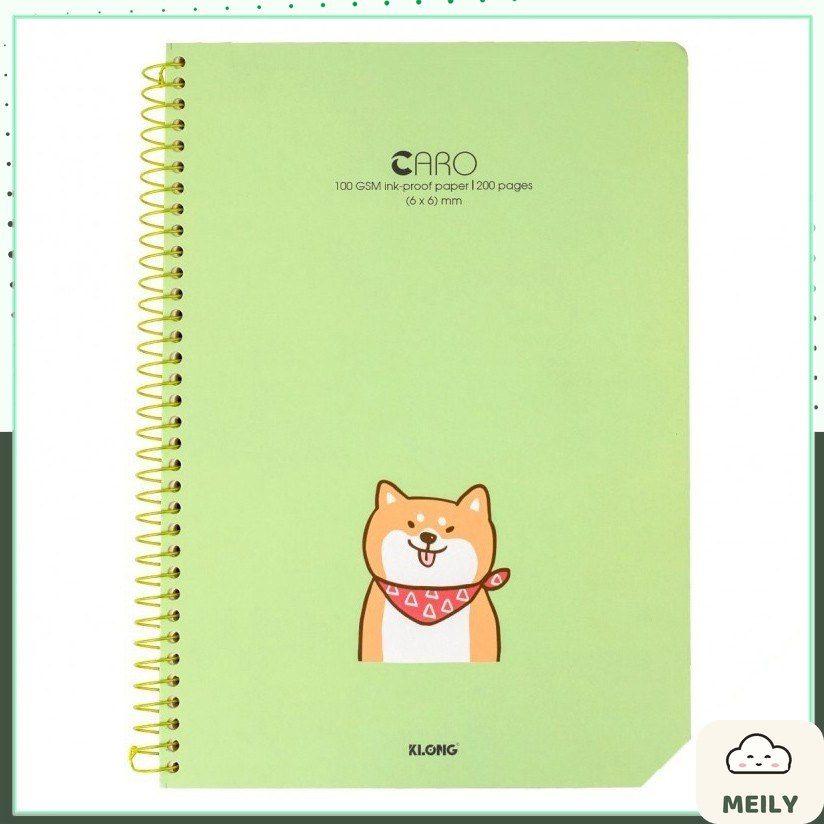 Sổ A4 caro ô vuông to 6x6mm 200 trang KLong lò xo đơn MS 590