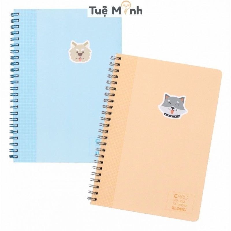 Sổ A5 bìa nhựa lò xo kép 120/200 trang caro 5x5 - 120 trang MS535