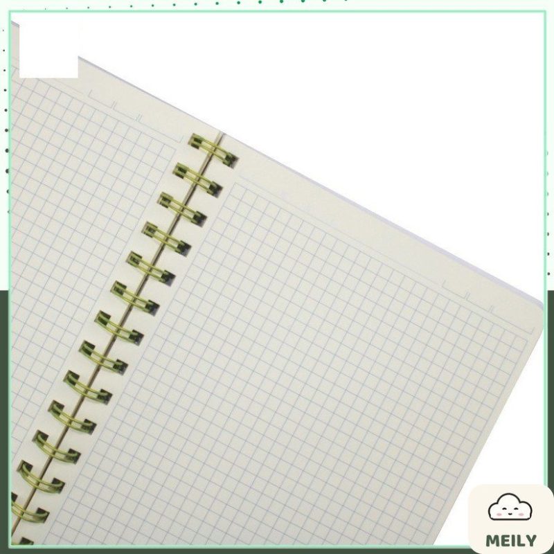 Sổ A5 bìa nhựa lò xo kép 120/200 trang caro 5x5