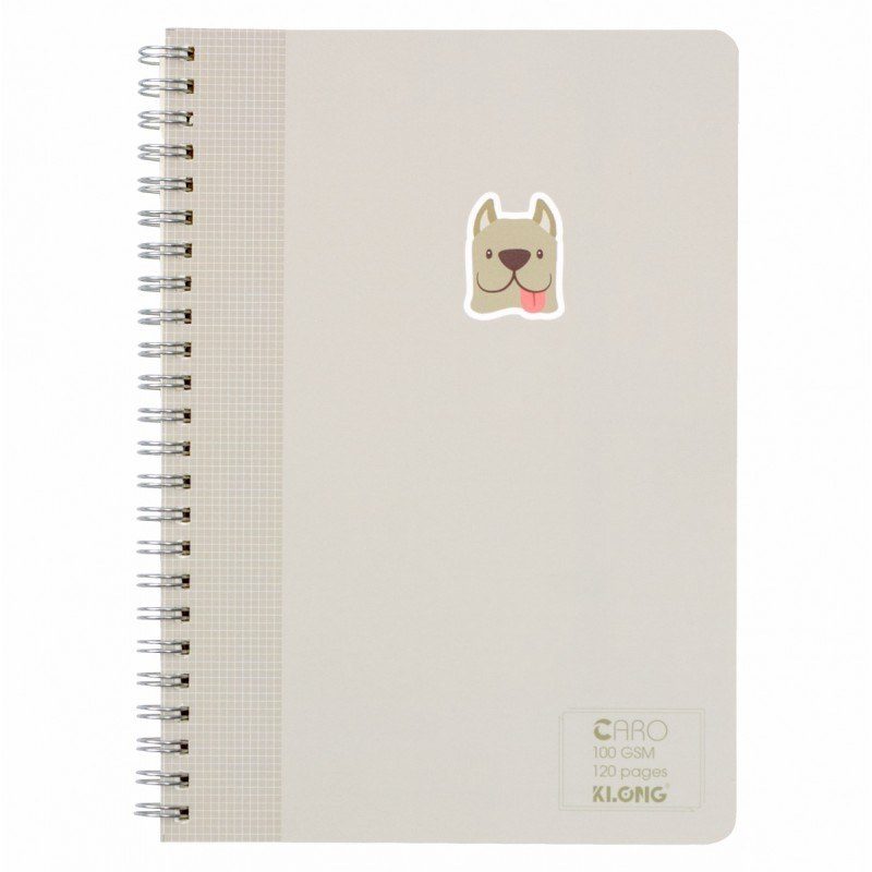 Sổ A5 bìa nhựa lò xo kép 120/200 trang caro 5x5