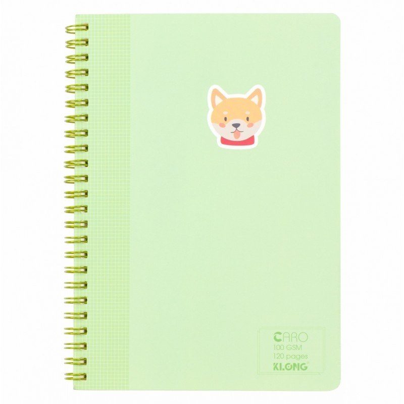 Sổ A5 bìa nhựa lò xo kép 120/200 trang caro 5x5