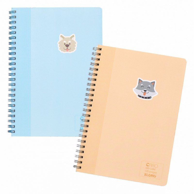 Sổ A5 bìa nhựa lò xo kép 120/200 trang caro 5x5