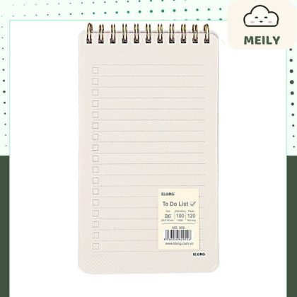 Sổ B6 lò xo kép bìa nhựa 2 mặt To Do List 120 trang Klong MS 955