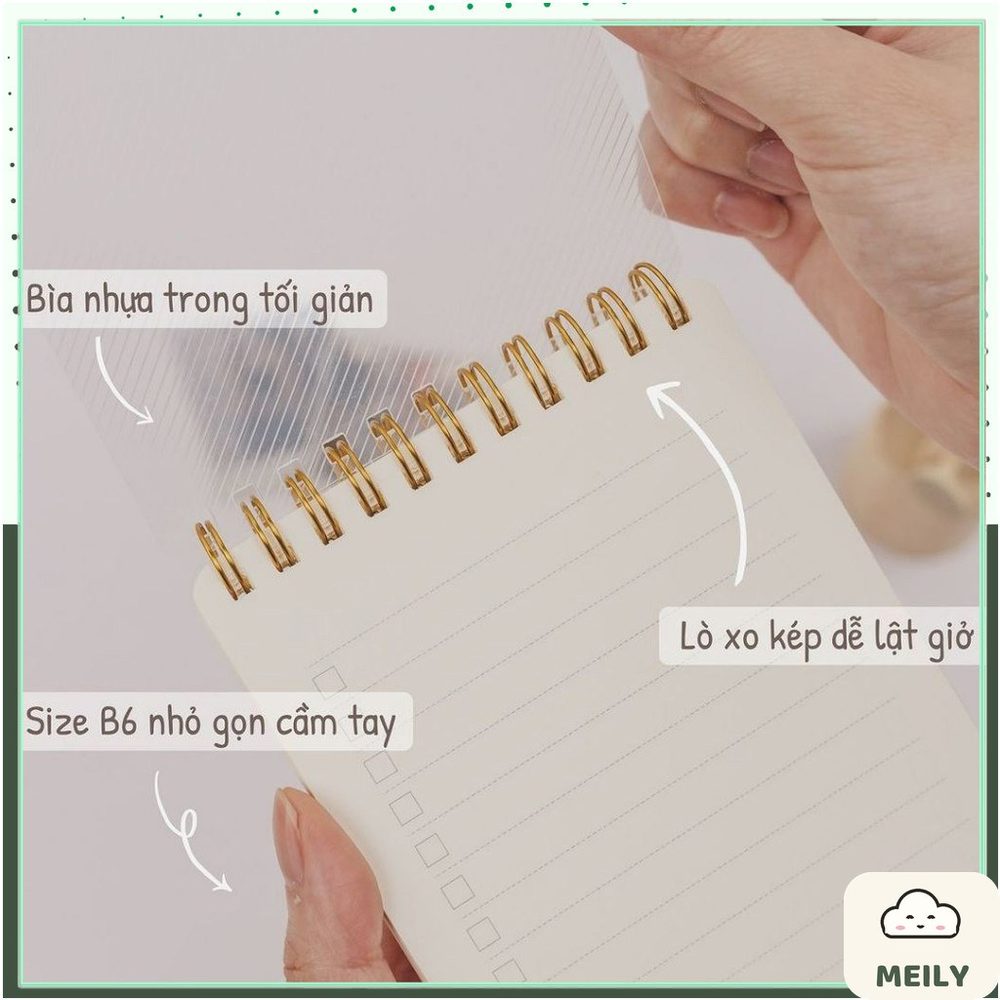 Sổ B6 lò xo kép bìa nhựa 2 mặt To Do List 120 trang Klong MS 955