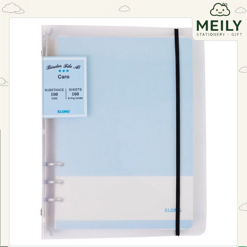 Sổ Caro ô 6x6mm nét đứt A5 còng sắt 200 trang Klong MS 516