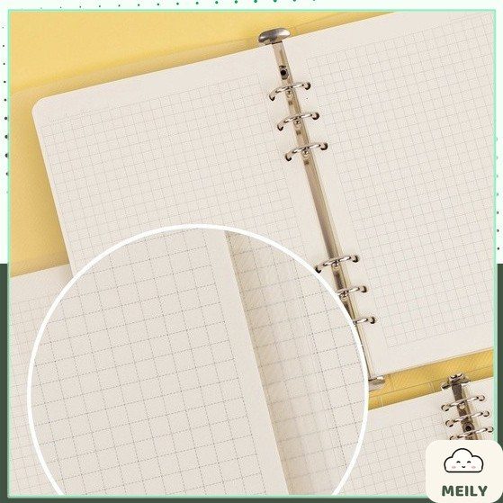 Sổ Caro ô 6x6mm nét đứt A5 còng sắt 200 trang Klong MS 516