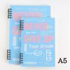 Sổ còng 2 đầu A5 bìa trong suốt Never give up S24 - Xanh biển