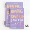 Sổ còng 2 đầu A5 bìa trong suốt Never give up S24 - Tím