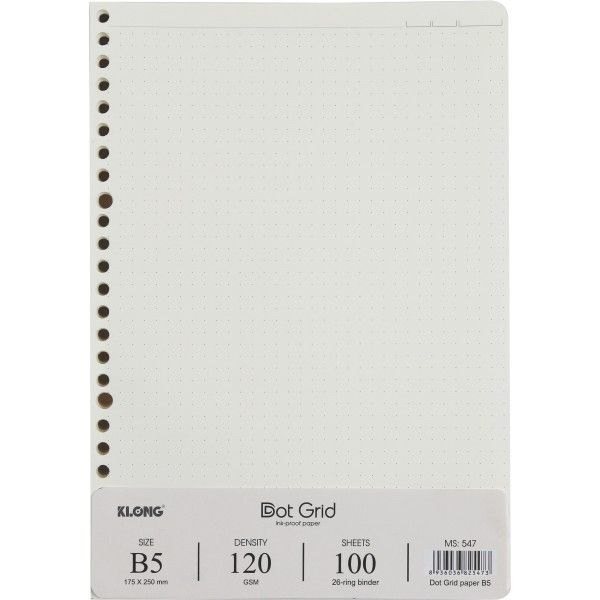 Sổ còng B5 Klong ruột chấm tròn dotgrid/caro/kẻ ngang - 100 tờ 120/76 KLong-MS547 [KM]