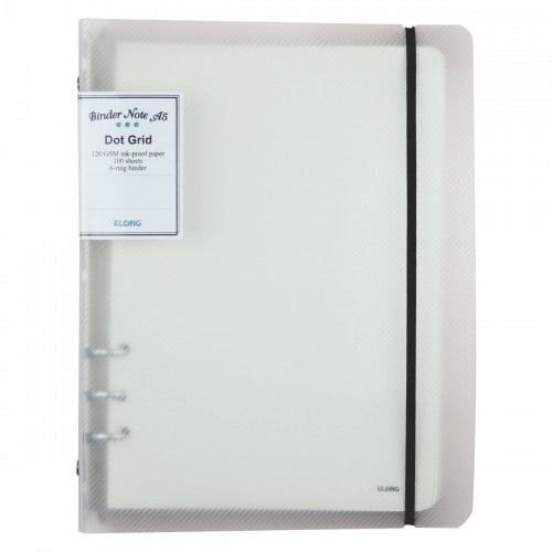 Sổ còng Klong A5 100 tờ ruột dot grid/ô vuông caro - Sổ còng Dot grid bìa nhựa A5 100 tờ 120/76 KLong-MS995 [KM]