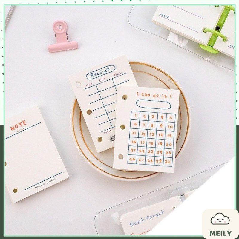 Sổ còng mini 3 chấu Pastel bìa nhựa dẻo trong suốt 6x8cm