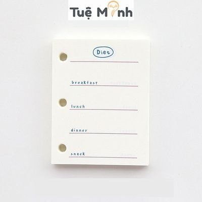 Sổ còng mini 3 chấu Pastel bìa nhựa dẻo trong suốt 6x8cm - Diet