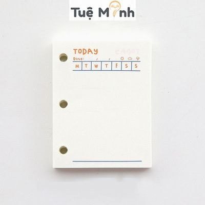 Sổ còng mini 3 chấu Pastel bìa nhựa dẻo trong suốt 6x8cm - Today