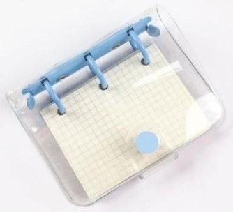 Sổ còng mini 3 chấu Pastel bìa nhựa dẻo trong suốt 6x8cm - Xanh dương