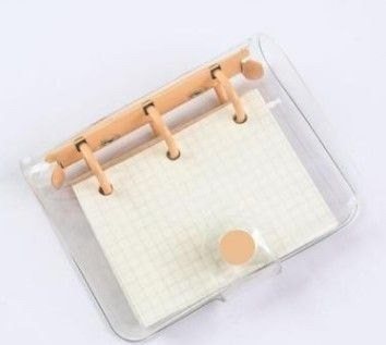 Sổ còng mini 3 chấu Pastel bìa nhựa dẻo trong suốt 6x8cm - Cam