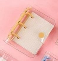 Sổ còng mini 3 chấu Pastel bìa nhựa dẻo trong suốt 6x8cm - Vàng