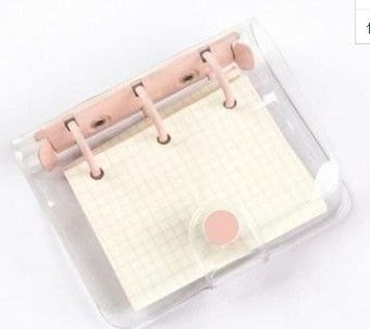 Sổ còng mini 3 chấu Pastel bìa nhựa dẻo trong suốt 6x8cm - Hồng