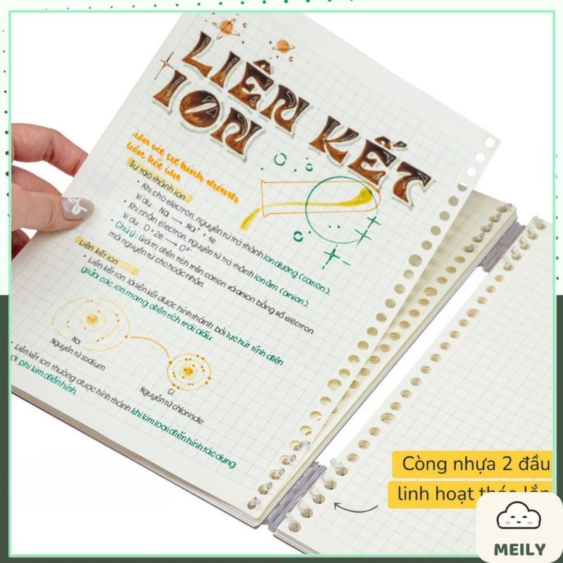 Sổ còng nhựa 2 đầu kẻ ngang chấm 120 trang 100gsm Klong MS 810 B5