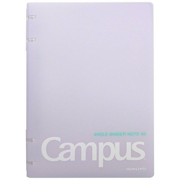Sổ còng nhựa 4 lỗ Campus Kusumi A5/B5 10 tờ kẻ ngang chấm - Sổ bìa còng 4 lỗ A5 CAMPUS Kusumi BN-A5H4KU-LA màu tím--9649