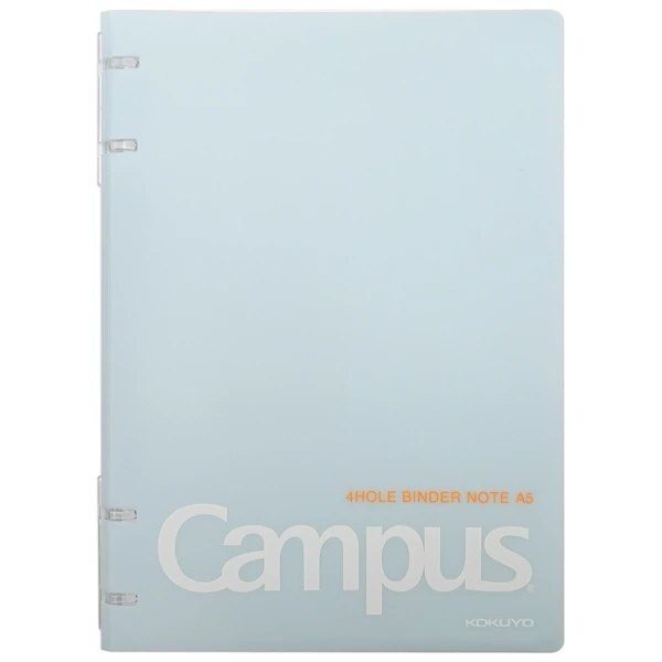 Sổ còng nhựa 4 lỗ Campus Kusumi A5/B5 10 tờ kẻ ngang chấm - Sổ bìa còng 4 lỗ CAMPUS A5 Kusumi BN-A5H4KU-MB màu xanh-9625