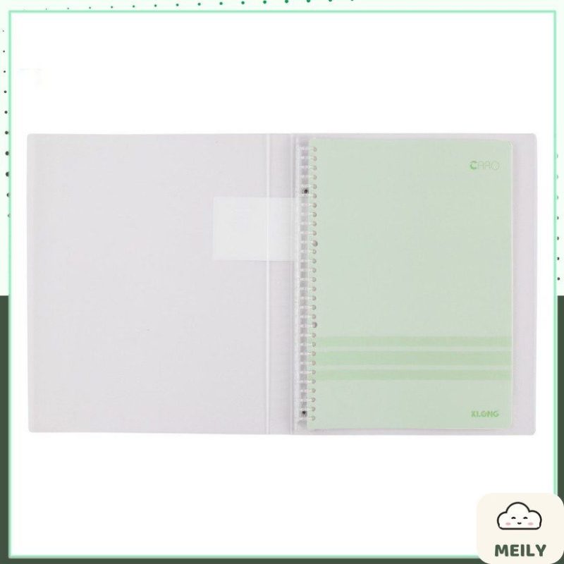 Sổ còng nhựa Klong A4 30 chấu 40 tờ caro bìa màu pastel