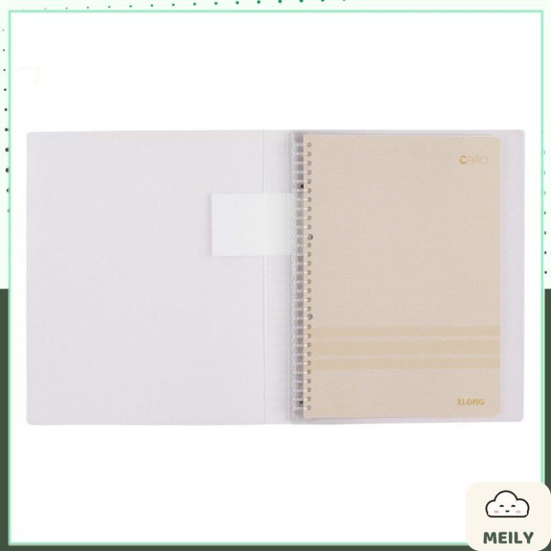Sổ còng nhựa Klong A4 30 chấu 40 tờ caro bìa màu pastel