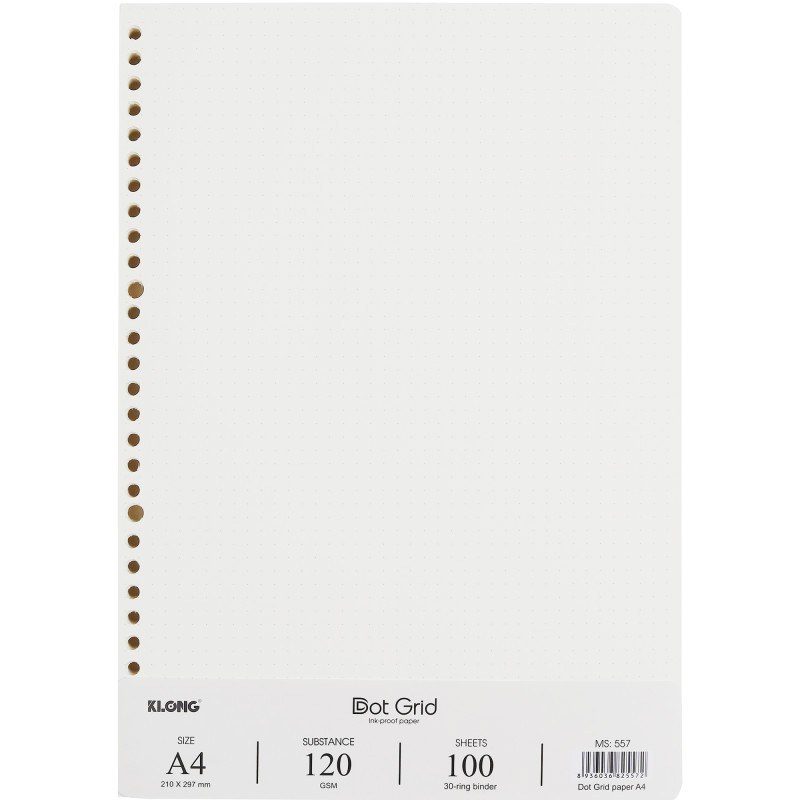 Sổ còng nhựa Klong A4 30 chấu 40 tờ caro bìa màu pastel