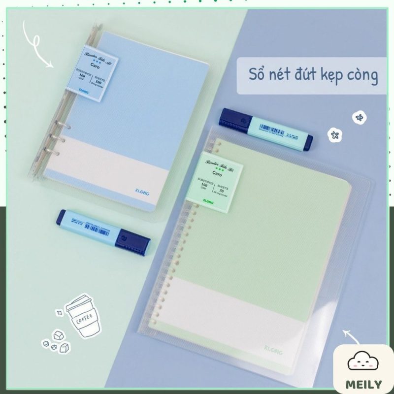 Sổ còng sắt Klong A4 30 lỗ 80 tờ caro 5x5 MS 540