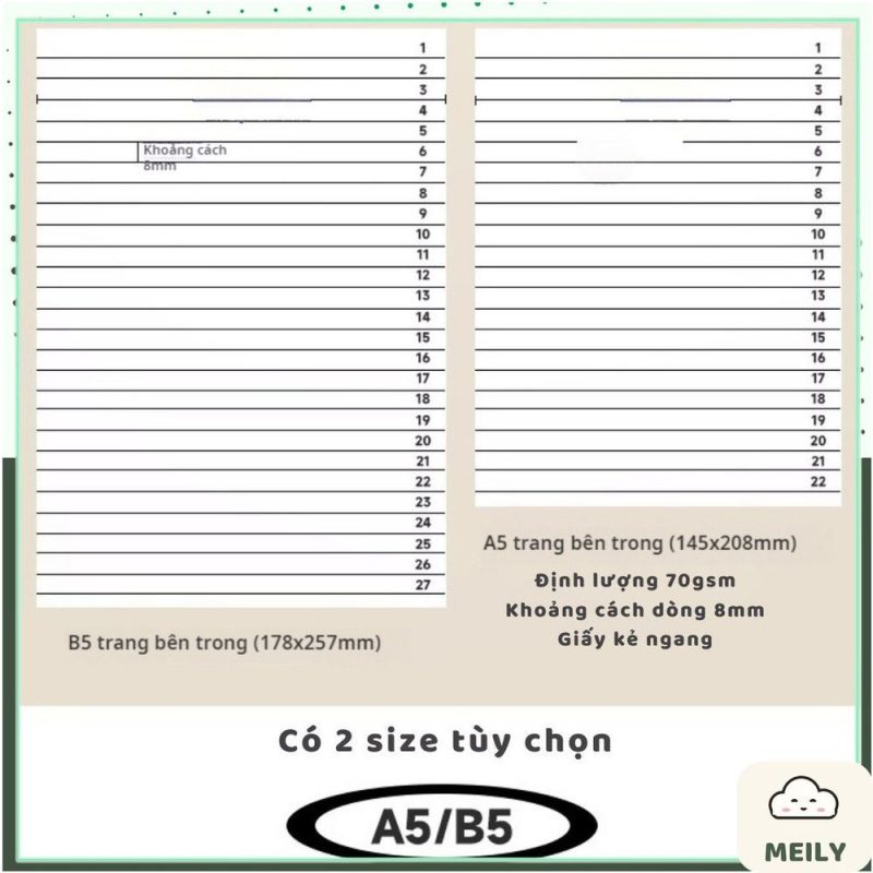 Sổ còng sắt A5/B5 kèm tờ phân trang bìa giấy kraft Original S51