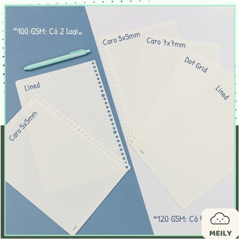 Sổ còng sắt Klong B5 8/26 chấu caro 5x5 binder MS 550