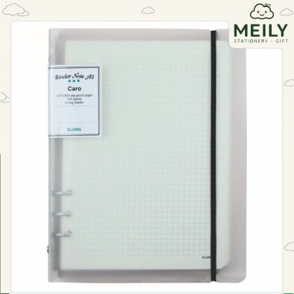 Sổ còng sắt bìa nhựa/da A5 caro 5x5 kèm 100 tờ giấy dày KLong MS994