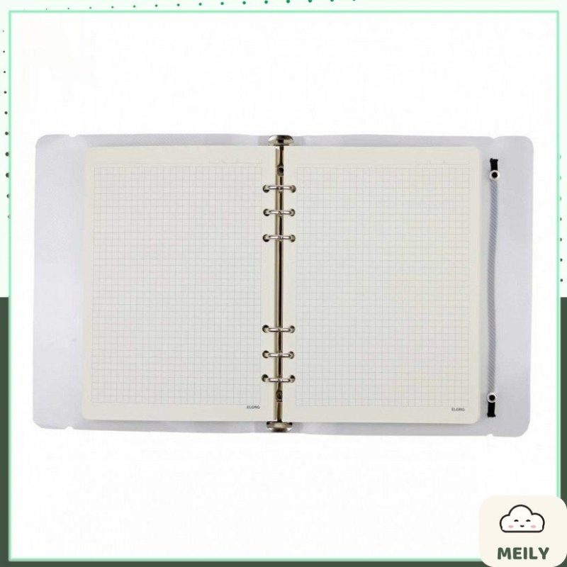 Sổ còng sắt bìa nhựa/da A5 caro 5x5 kèm 100 tờ giấy dày KLong MS994