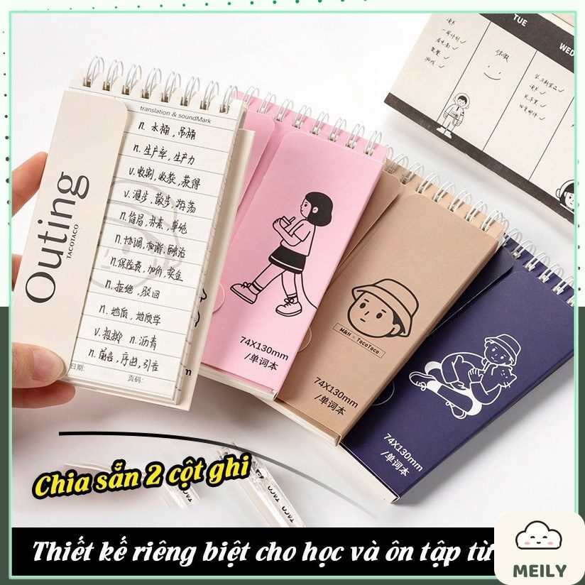 Sổ học từ mới ôn tập từ vựng ngoại ngữ TacoTaco S26