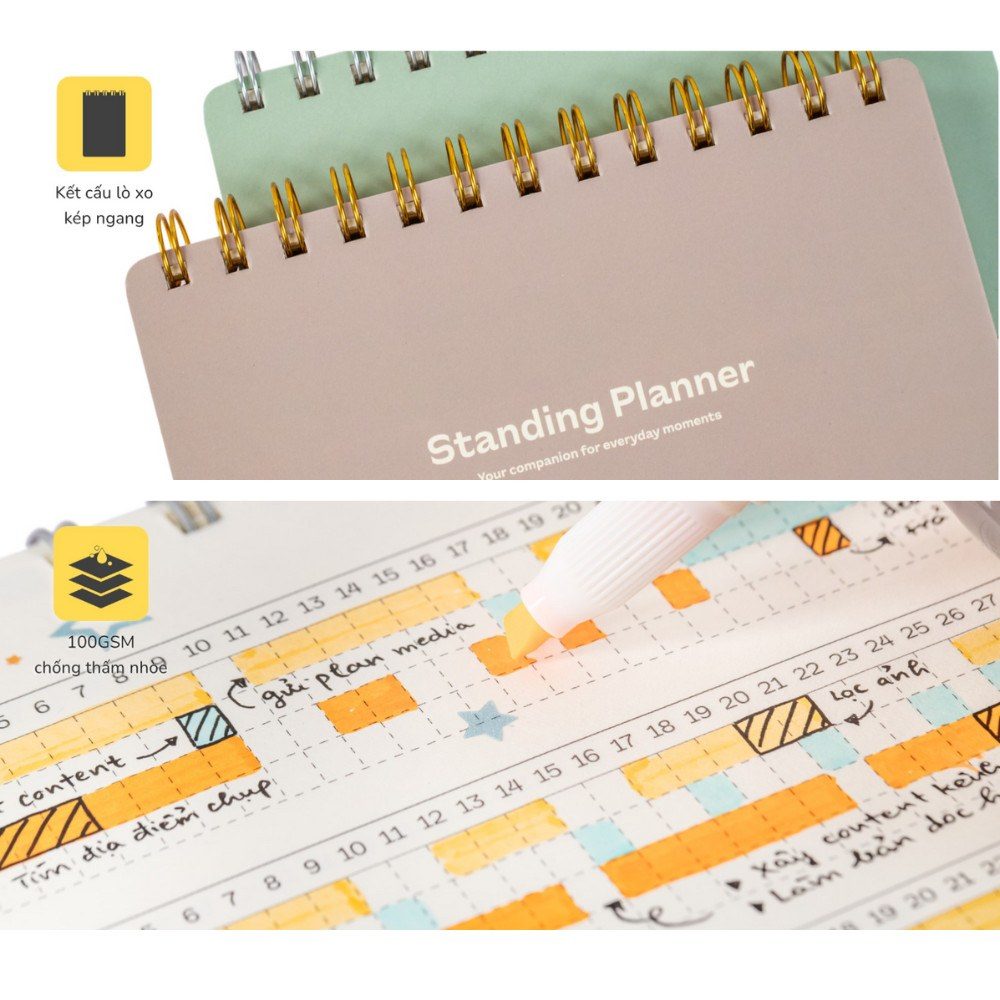 Sổ kế hoạch KLONG Standing Planner B6 160tr MS 945