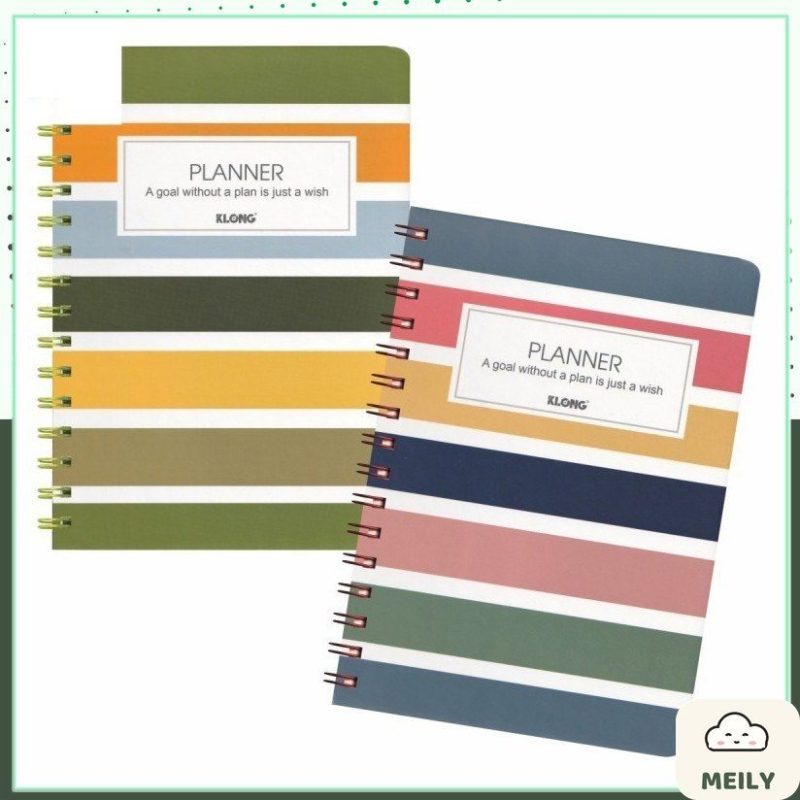Sổ kế hoạch Planner A5 sọc ngang lò xo kép 200 trang Klong MS945
