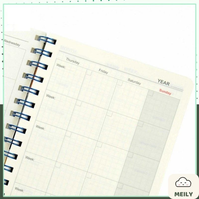 Sổ kế hoạch Planner A5 sọc ngang lò xo kép 200 trang Klong MS945