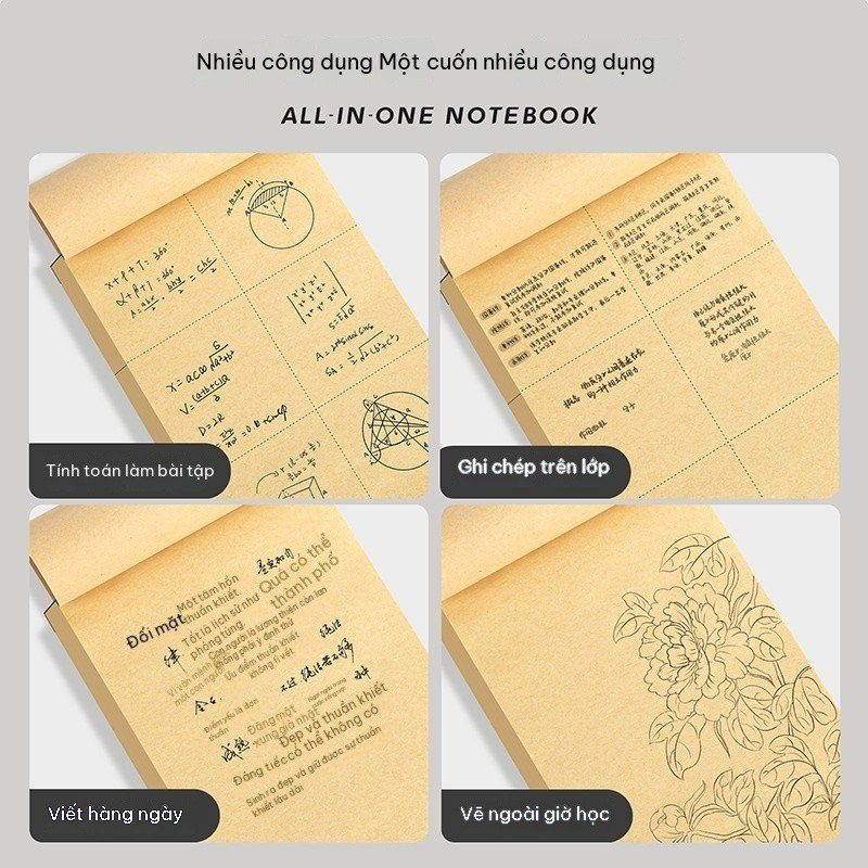 Sổ Sketch Khổ 14x20.5cm Bìa Kraft Vintage S84
