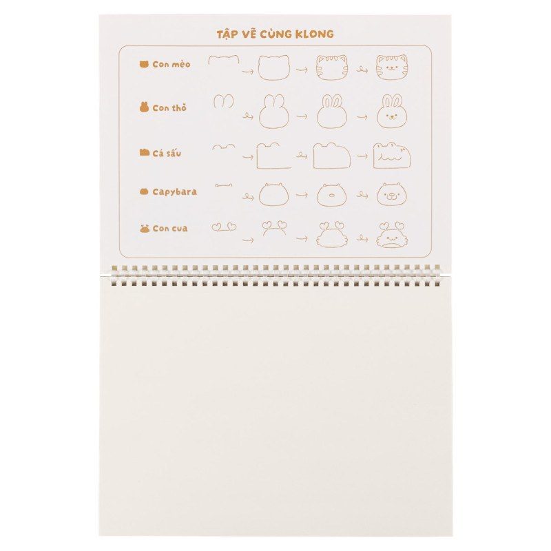 Sổ vẽ Klong A4 lò xo nhựa mềm 30 tờ giấy 100gsm nhám nhẹ