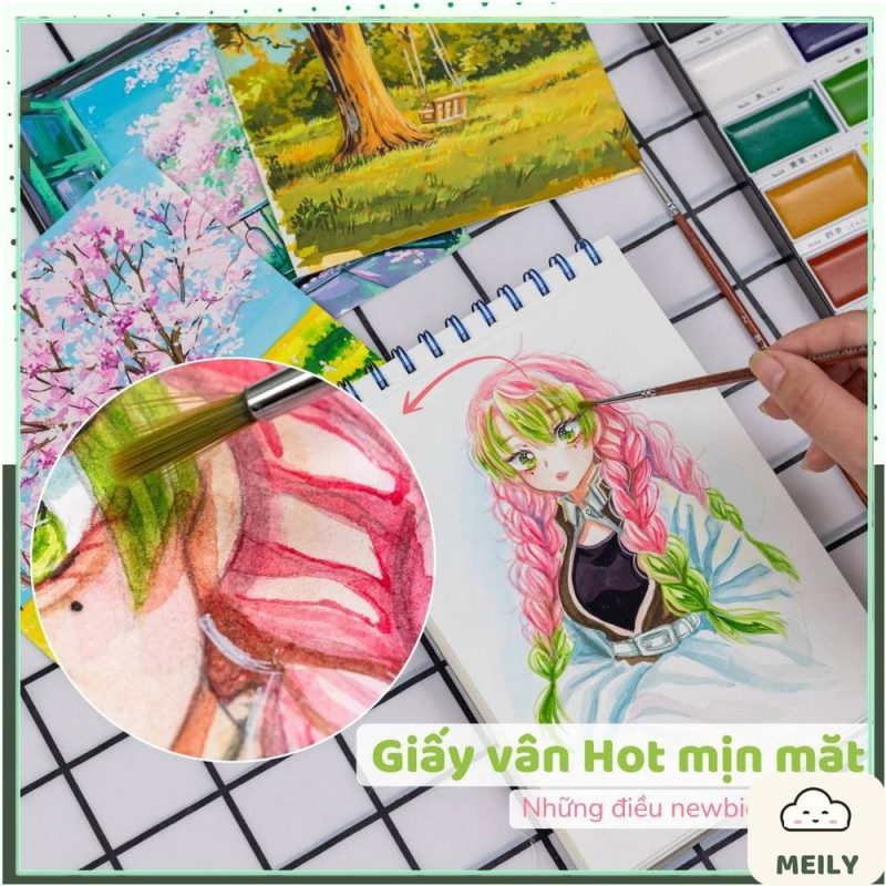 Sổ vẽ màu nước Artwork A5 lò xo bám màu 20 tờ KLong MS 785