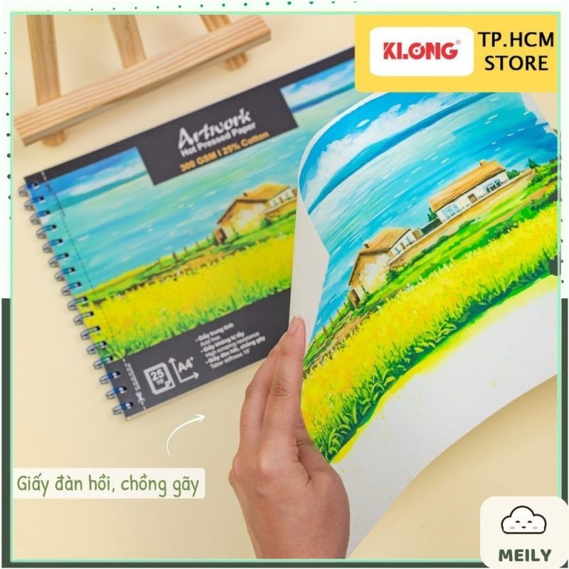 Sổ vẽ màu nước Artwork Pressed 25 tờ KLong MS 789 A4