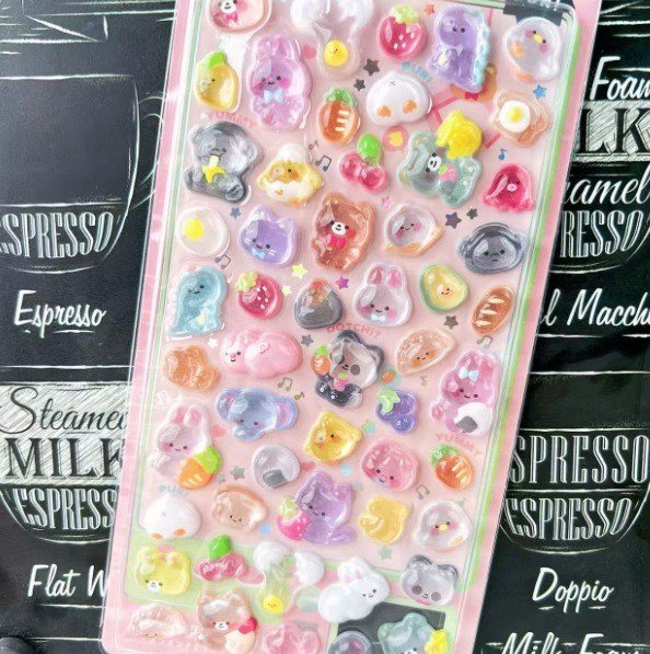 STI95 Sticker 3D nổi các con vật hoạ tiết trang trí sổ - động vật