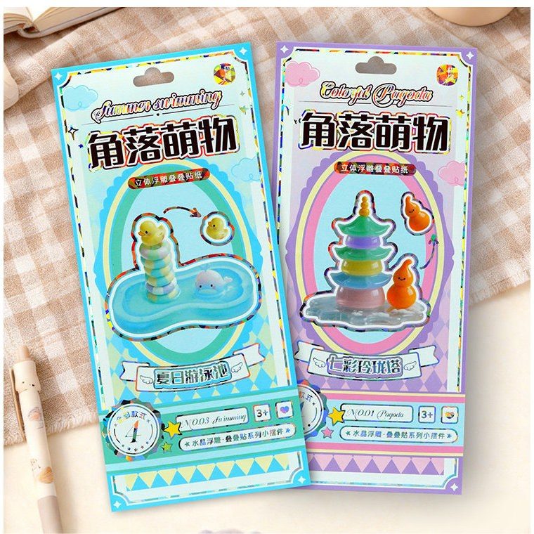 Sticker 3D dán chồng hoạt hình Nhật Bản decor sổ tay điện thoại laptop